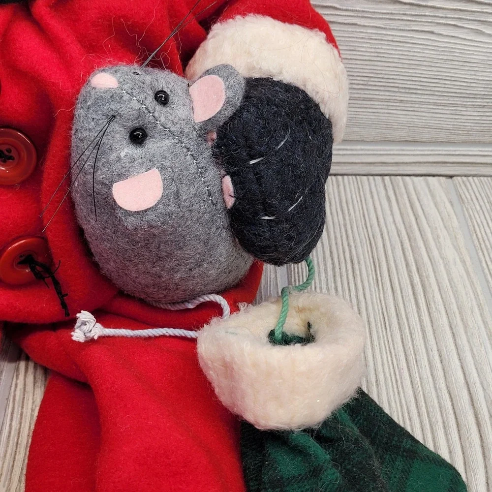 Terrys Village Christmas Cat Plush Stuffed Animal Red‎ Santa Outfit Mouse Toy